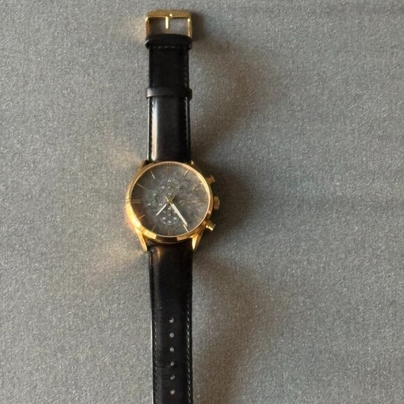 Men's Holzkern Chronograph Watch – Gold with Marble Dial - Picture 2 of 6